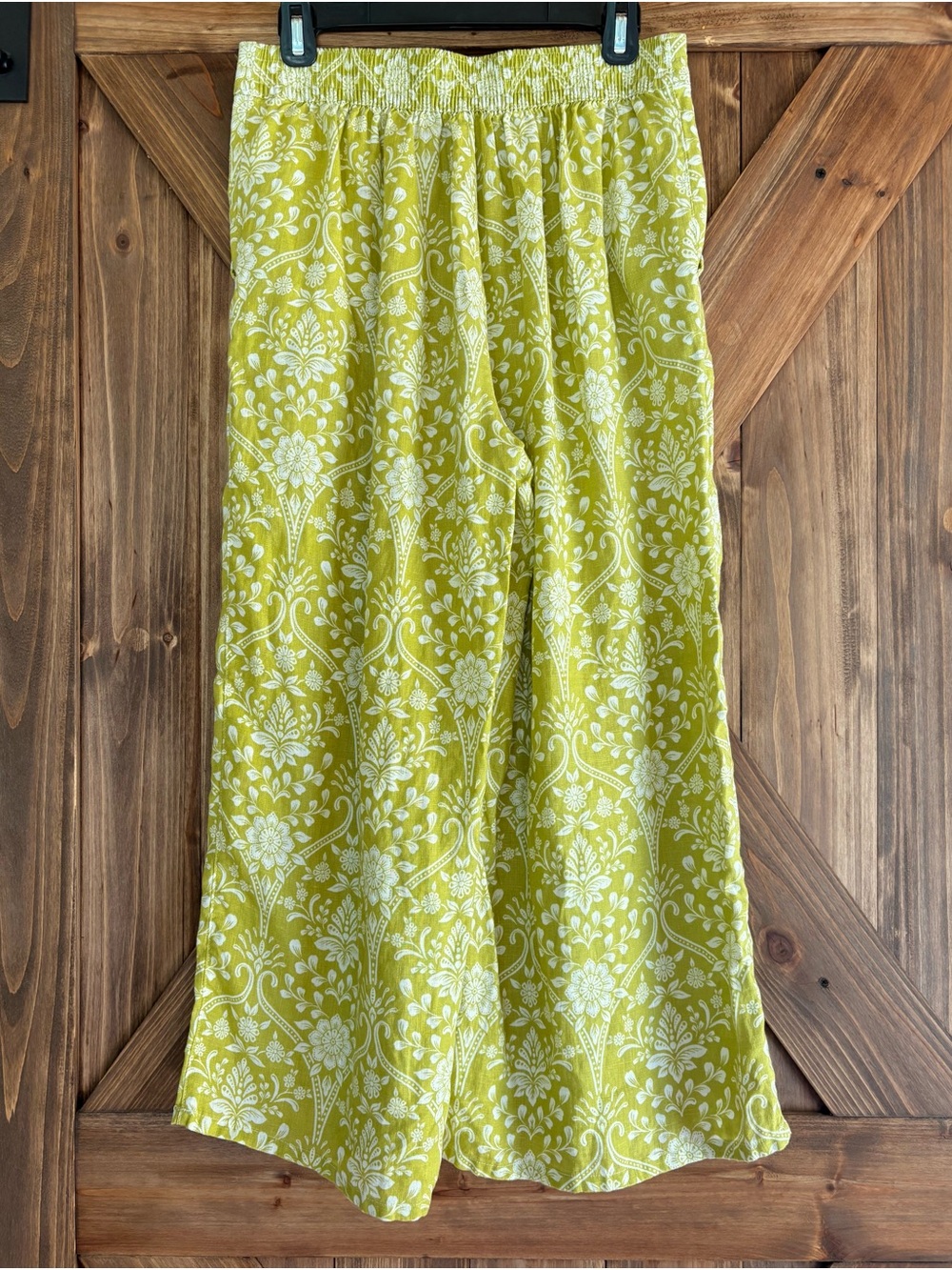 Joie 100% Linen Flat Front Wide Leg Floral Boho Cropped Pants. Size medium - Picture 11 of 12